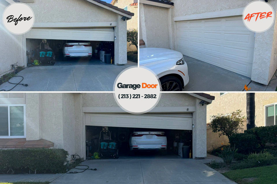 Before and after: garage door installation Van Meter, IA